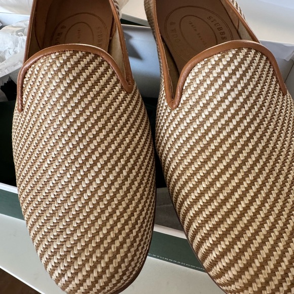 Stubbs & Wootton Straw Cream Raffia Loafer - Picture 4 of 5